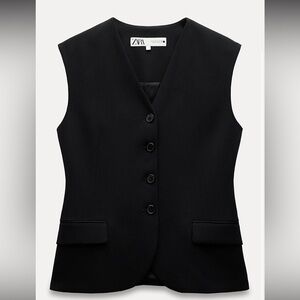 Zara Elegant Black Sleeveless Vest size Small